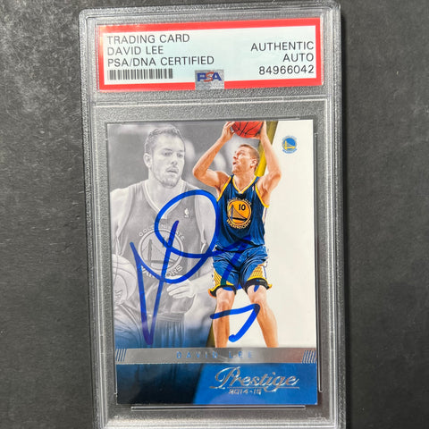 2013-14 Panini Prestige #38 David Lee Signed Card AUTO PSA Slabbed Warriors