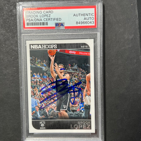 2014-15 Panini Hoops #251 BROOK LOPEZ Signed Card AUTO PSA Slabbed Nets