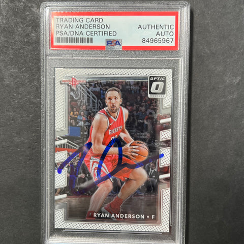 2017 Donruss #55 Ryan Anderson Signed Card AUTO PSA Slabbed Rockets