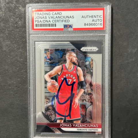 2018-19 Panini Prizm Black #93 Jonas Valanciunas Signed Card AUTO PSA Slabbed Toronto Raptors