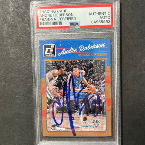 2016-17 Panini Donruss #149 Andre Roberson Signed Card AUTO PSA Slabbed Thunder