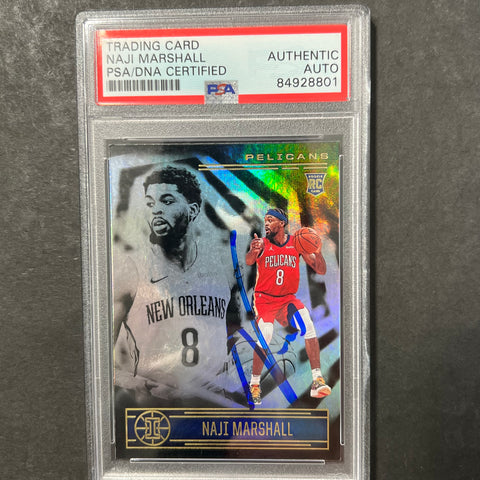 2020-21 Panini Illusions #197 Naji Marshall Signed Card AUTO PSA Slabbed Pelicans