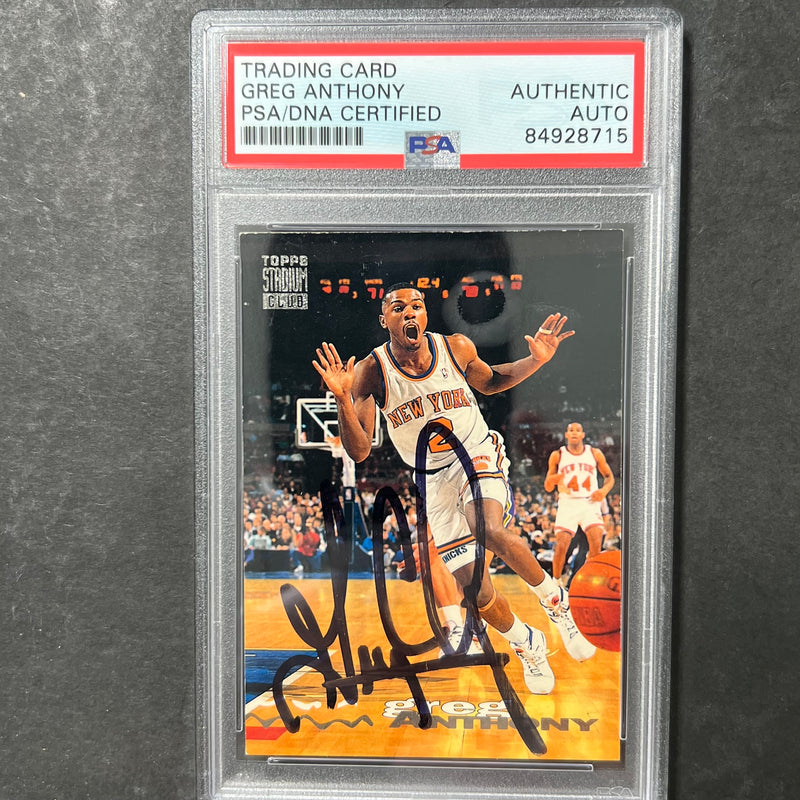1993-94 Topps Stadium Club #34 Greg Anthony Signed Card AUTO PSA/DNA Slabbed Knicks
