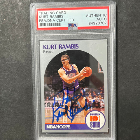 1990 NBA Hoops #241 Kurt Rambis Signed Card Auto PSA Slabbed Suns