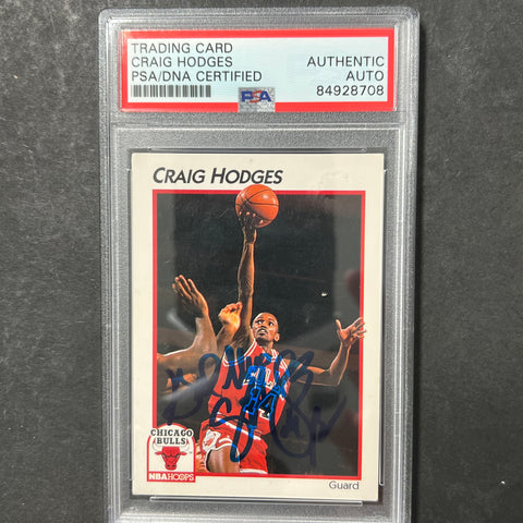 1991-92 NBA Hoops #66 Craig Hodges Signed Card AUTO PSA Slabbed Bulls