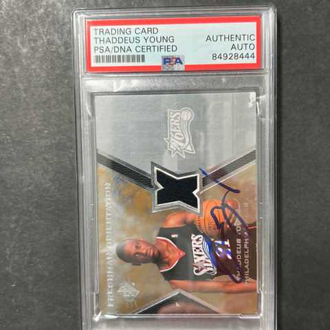 2007 Upper Deck Rookie #FO-TY Thaddeus Young Signed Card AUTO PSA/DNA Slabbed RC Sixers