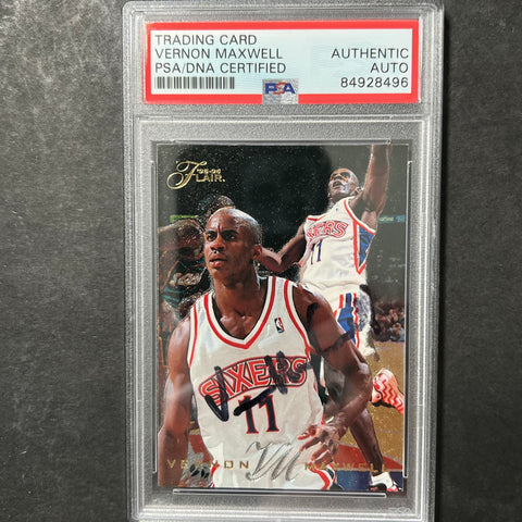 1995 Fleer Skybox #182 Vernon Maxwell Signed Card AUTO PSA Slabbed Sixers