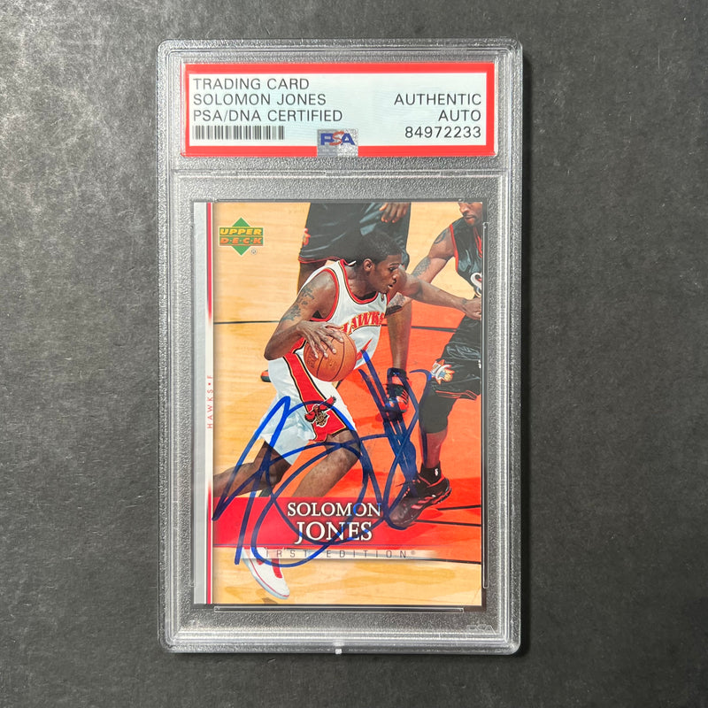 2007-08 Upper Deck #144 Solomon Jones Signed Card AUTO PSA/DNA Slabbed Hawks