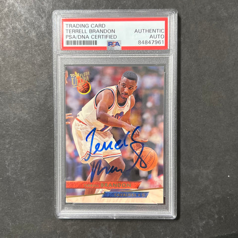 1993 Fleer Ultra #35 Terrell Brandon Signed Card AUTO PSA/DNA Slabbed Cavs