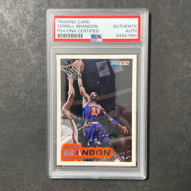 1993-94 Fleer #34 Terrell Brandon Signed Card AUTO PSA/DNA Slabbed Cavaliers