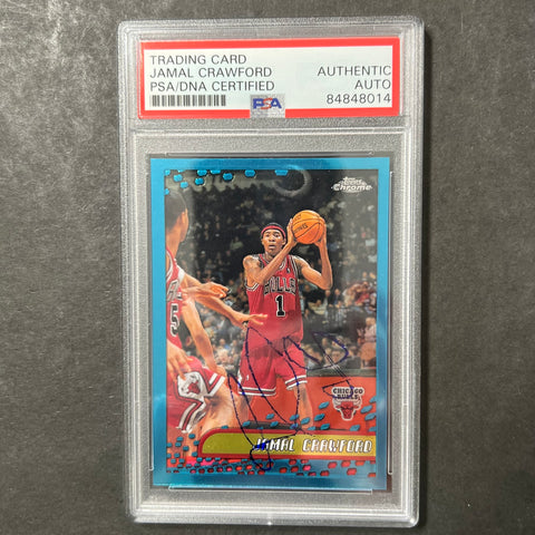 2001-02 Topps Basketball #99 Jamal Crawford Signed Card AUTO PSA Slabbed Bulls