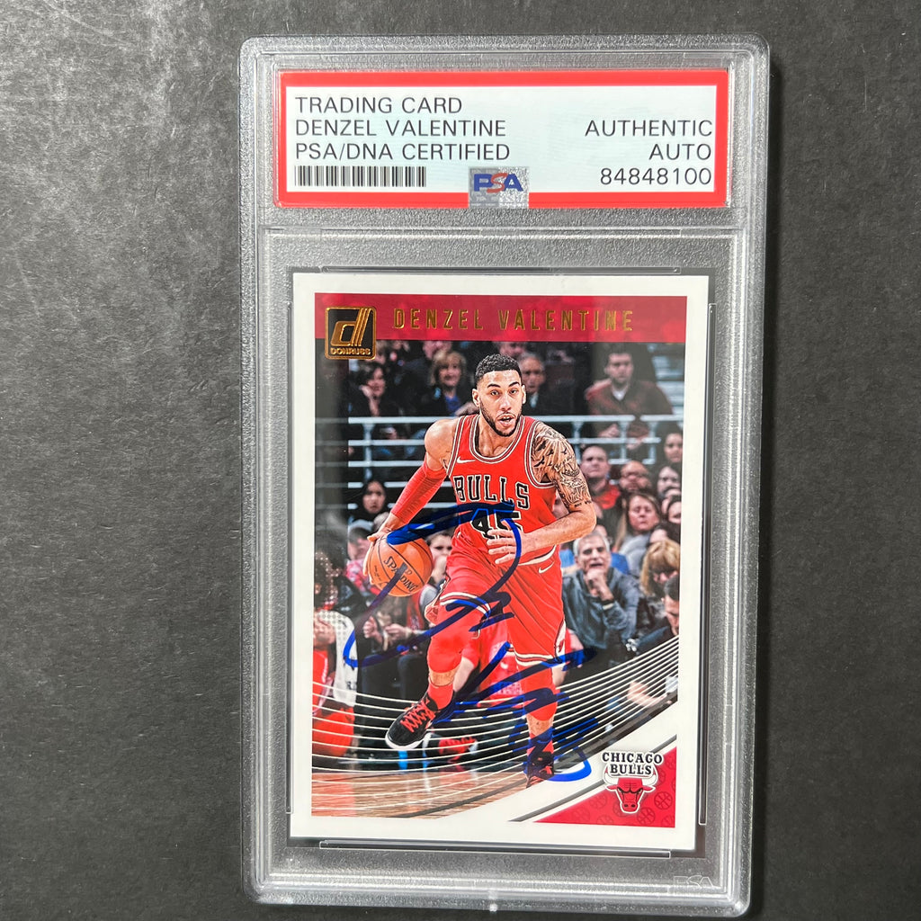 2018-19 Panini Donruss #78 Denzel Valentine Signed Card AUTO PSA