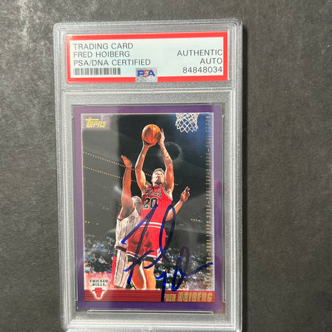 2000-01 Topps #232 Fred Hoiberg Signed Card PSA Slabbed Bulls