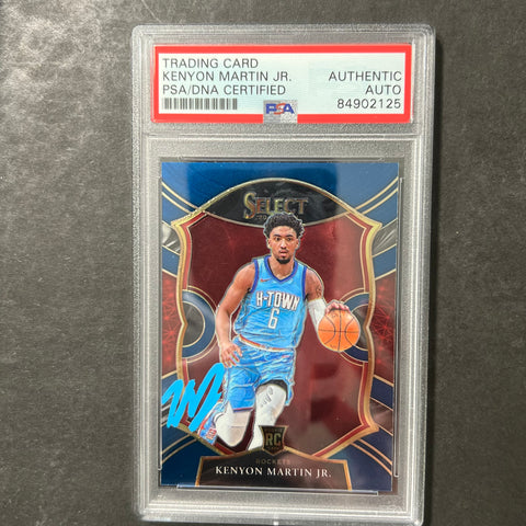 2020-21 Panini Select #98 Kenyon Martin Jr. Signed Card AUTO PSA Slabbed RC Rockets