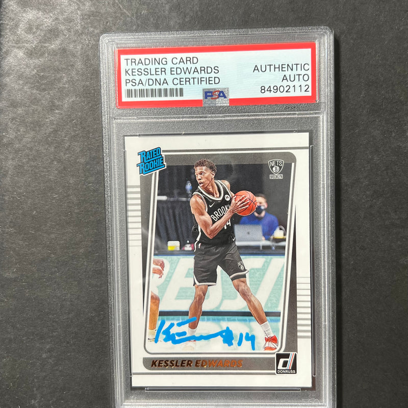 2021-22 Panini Donruss #204 Kessler Edwards AUTO Signed Card PSA/DNA Slabbed Nets