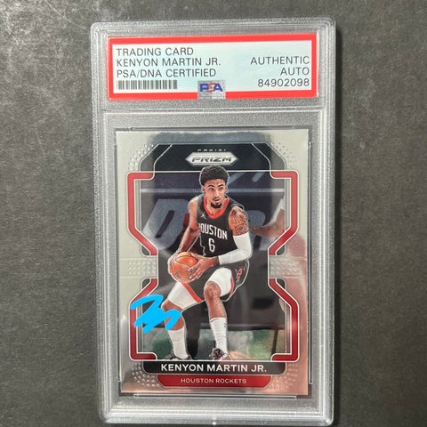 2021-22 Panini Prizm #235 Kenyon Martin Jr. Signed Card AUTO PSA Slabbed Rockets