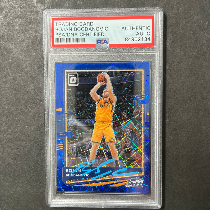 2020-21 Panini Donruss Optic #88 Bojan Bogdanovic Signed Card AUTO PSA Slabbed Jazz