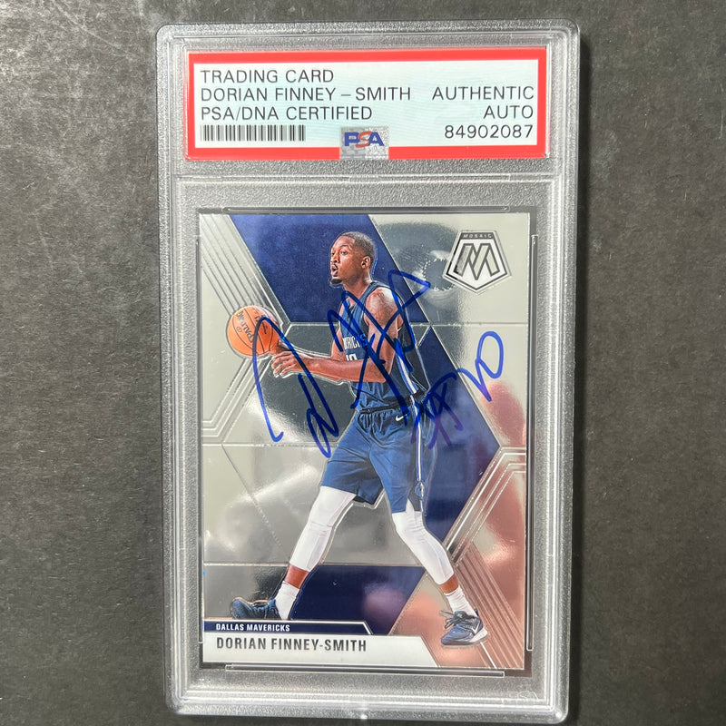 2019-20 Panini Mosaic #64 Dorian Finney-Smith Signed Card AUTO PSA Slabbed Mavericks