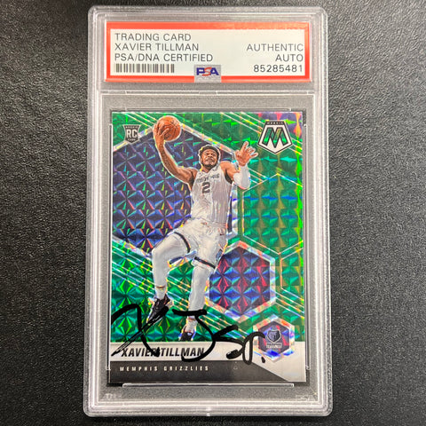 2020-21 Panini Prizm Mosaic #213 Xavier Tillman signed card AUTO PSA/DNA Slabbed RC Grizzlies