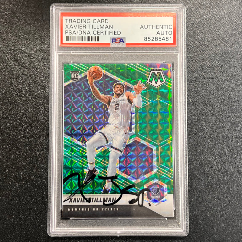 2020-21 Panini Prizm Mosaic #213 Xavier Tillman signed card AUTO PSA/DNA Slabbed RC Grizzlies