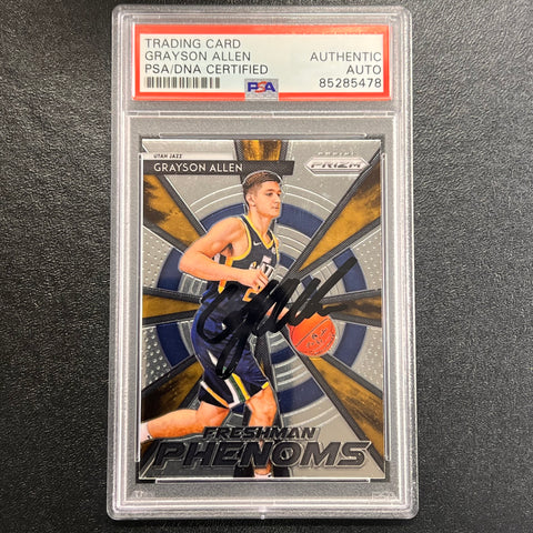 2018-19 Panini Prizm Freshman Phenoms #5 Grayson Allen Signed Card AUTO PSA/DNA Slabbed RC Jazz