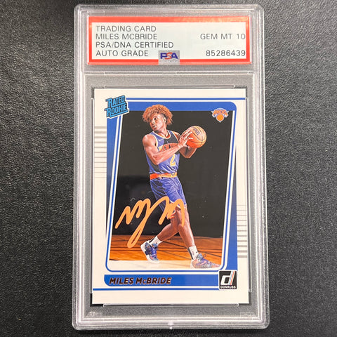 2021-22 Panini Donruss Optic Rated Rookie #224 Miles McBride Signed Card PSA AUTO 10 Slabbed Knicks