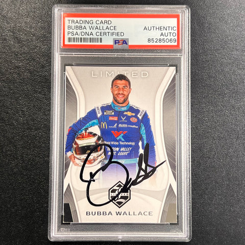 2020-21 Panini Chronicles Limited Racing #11 Bubba Wallace Signed Card AUTO PSA/DNA Slabbed Nascar