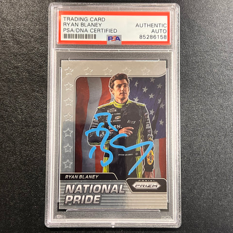 2022-23 Panini Prizm Racing #NP-NB Ryan Blaney Signed Card AUTO PSA/DNA Slabbed Nascar