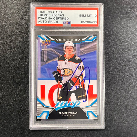 2022-23 Upper Deck MVP Hockey #199 Trevor Zegras Signed Card PSA AUTO 10 Slabbed Ducks