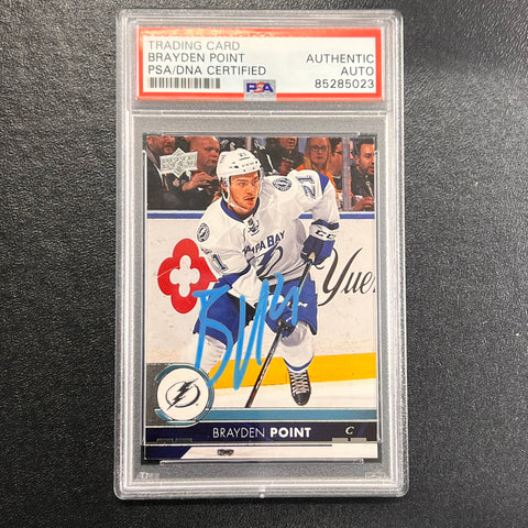 2017-18 Upper Deck Series One #167 Brayden Point Signed Card AUTO PSA/DNA slabbed Lightning