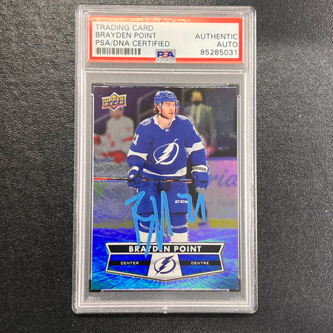 2021-22 Upper Deck Tim Hortons Collector's Series #21 Brayden Point Signed Card AUTO PSA/DNA slabbed Lightning