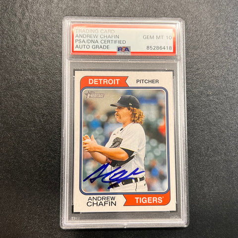 2023 Topps Heritage #327 Andrew Chafin signed card AUTO 10 PSA/DNA Slabbed Tigers Autographed