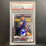 2021 Bowman Chrome #BCP-48 Braden Shewmake Signed Card Auto PSA/DNA Slabbed Braves