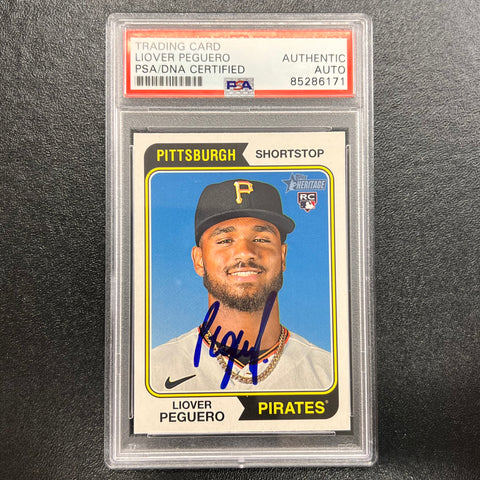 2023 Topps Heritage #363 Liover Peguero Signed Card PSA/DNA Slabbed AUTO Pirates RC