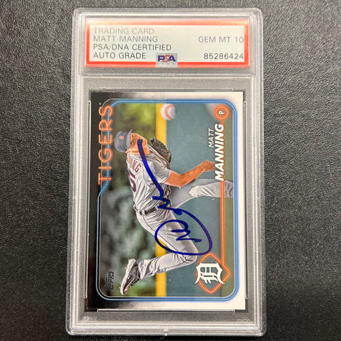 2024 Topps Series One #277 Matt Manning Signed Card PSA/DNA Authenticated Slabbed AUTO 10 Tigers