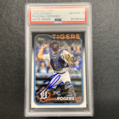 2024 Topps Series One #302 Jake Rogers Signed Card PSA/DNA Authenticated Slabbed AUTO 10 Tigers