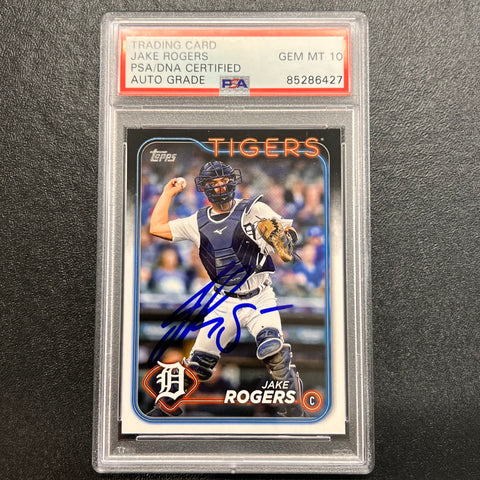 2024 Topps Series One #302 Jake Rogers Signed Card PSA/DNA Authenticated Slabbed AUTO 10 Tigers