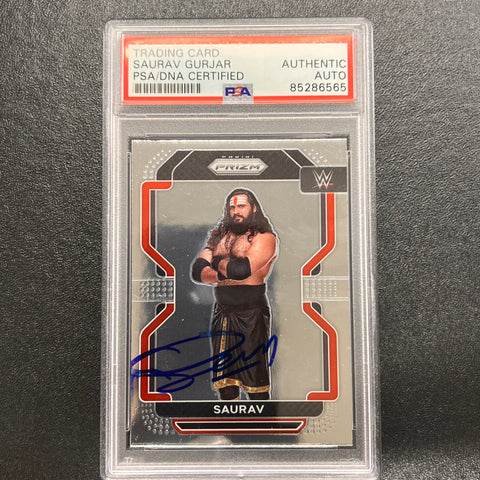 2022 Panini Prizm NXT 2.0 #103 Saurav Gurjar Signed Card PSA/DNA Slabbed AUTO WWE