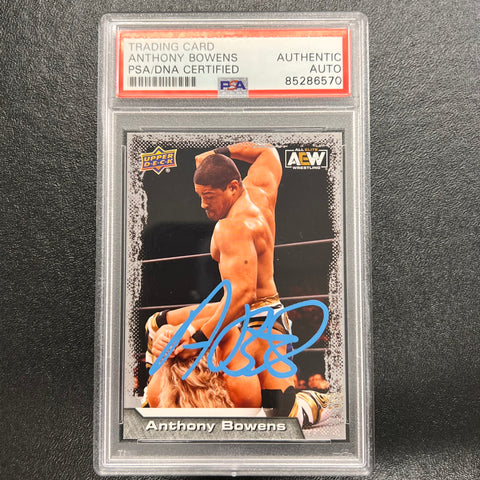 2022 Upper Deck AEW #49 Anthony Bowens Signed Card AUTO PSA Slabbed WWE