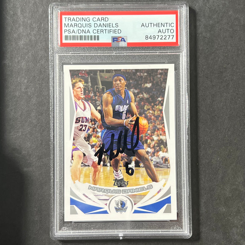 2004-05 Topps #92 Marquis Daniels Signed Card PSA Slabbed Mavericks
