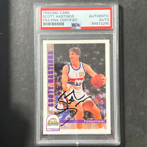 1993-94 NBA Hoops #376 Scott Hastings Signed Card AUTO PSA Slabbed Nuggets