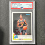 2019-20 Panini Donruss #204 De'Andre Hunter Signed Card AUTO PSA/DNA Slabbed Hawks