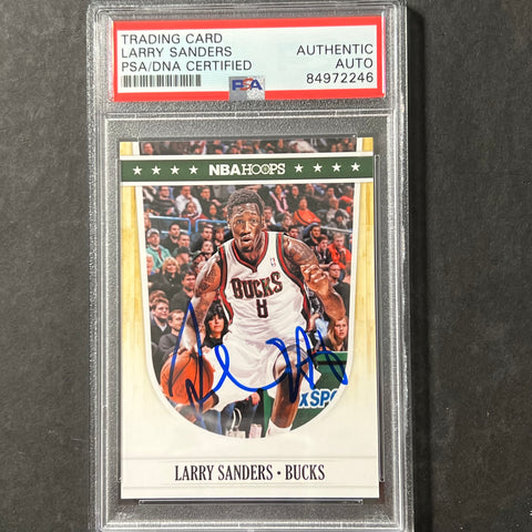 2011-12 Panini NBA Hoops #130 Larry Sanders Signed Card AUTO PSA/DNA Slabbed Bucks