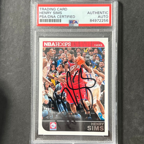 2014-15 NBA Hoops #178 Henry Sims Signed Card AUTO PSA Slabbed 76ers