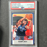 2007-08 Fleer #177 Mehmet Okur Signed Card AUTO PSA Slabbed Jazz