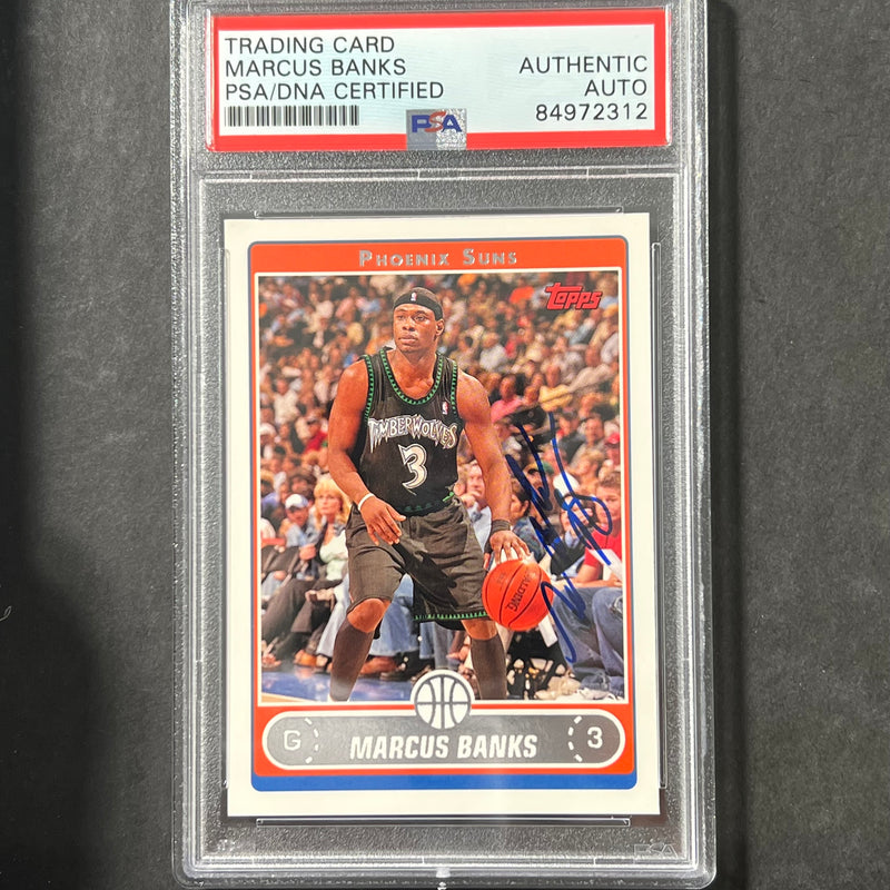 2006-07 Topps #211 Marcus Banks Signed Card AUTO 10 PSA Slabbed Suns