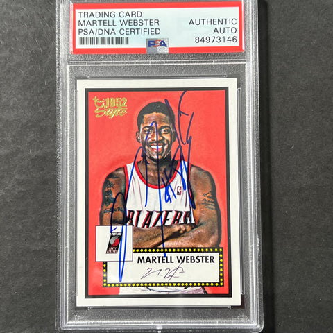 2005-06 Topps Style 1952 #140 Martell Webster Signed Card AUTO PSA Slabbed Trail Blazers