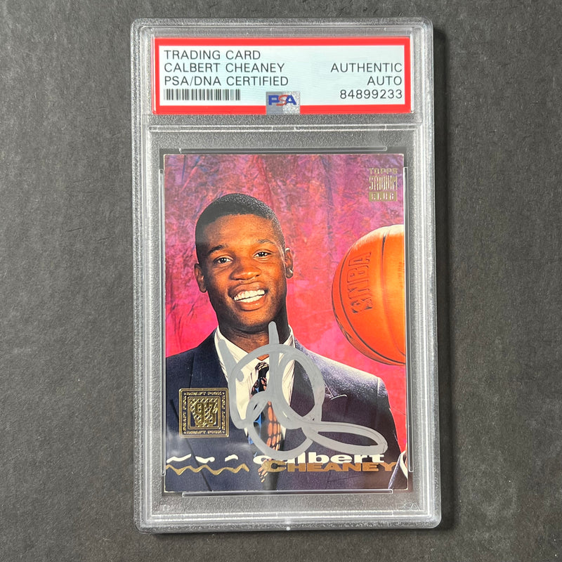 1993-94 Topps #127 Calbert Cheaney Signed Card AUTO PSA Slabbed Bullets