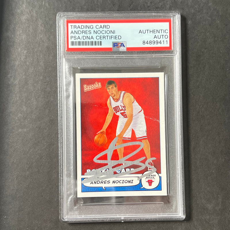 2004-05 Topps Bazooka #185 Andres Nocioni Signed Card AUTO PSA Slabbed RC Bulls