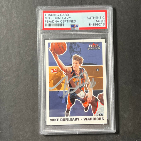 2003-04 Fleer Tradition #168 Mike Dunleavy Signed Card PSA Slabbed Warriors